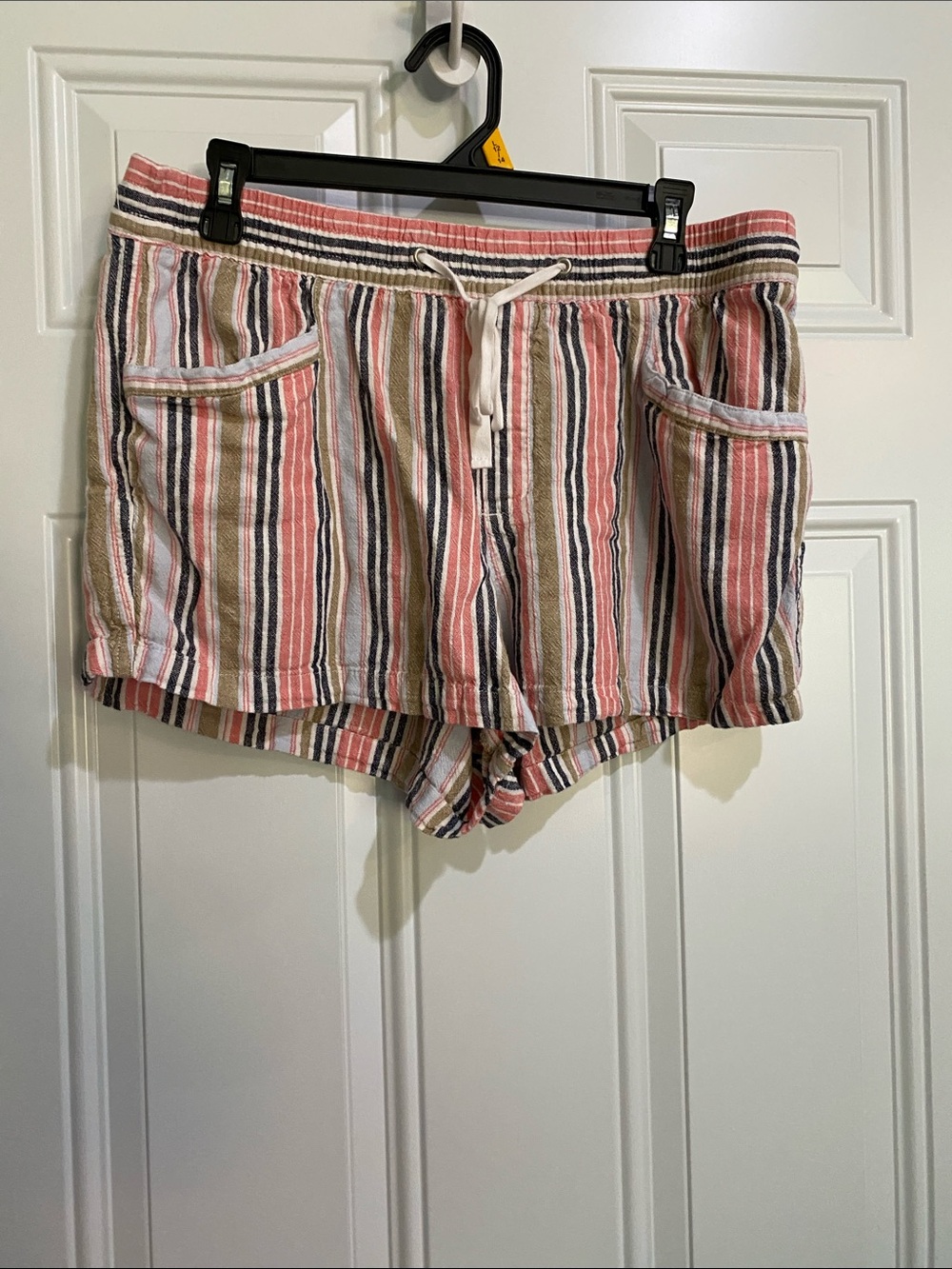 GAP Striped Drawstring Athletic Shorts - Pink, Tan, Navy